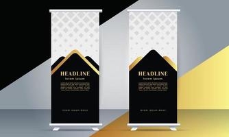 Modern business rollup standee banner in golden color vector