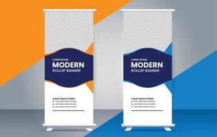 modern creative roll up banner design vector