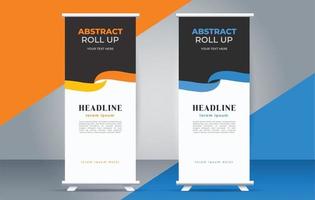 professional abstract business roll up display standee banner vector