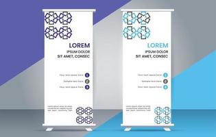 abstract roll up banner standee design template vector