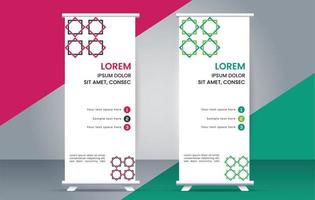 abstract roll up banner standee design template vector