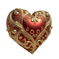 valentijnsdag dag groet met rood en gouden hart png