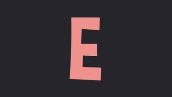 letter E, colorful animation on black background video