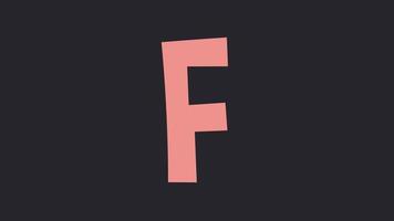 lettre F, coloré animation sur noir Contexte video