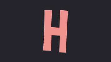 lettre h, coloré animation sur noir Contexte video