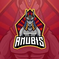 mascota de egipcio anubis ese es adecuado para e-sport juego de azar logo modelo vector