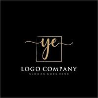 Initial YE feminine logo collections template. handwriting logo of initial signature, wedding, fashion, jewerly, boutique, floral and botanical with creative template for any company or business. vector