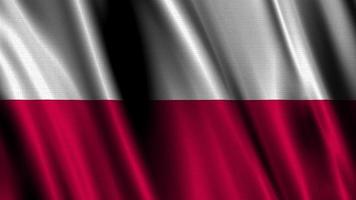 Flag of Poland, with a wavy effect due to the wind. video