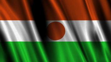 Flagge von Niger, mit ein wellig bewirken fällig zu das Wind. video