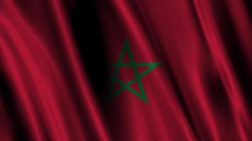 drapeau de Maroc, avec une ondulé effet dû à le vent. video