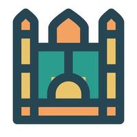 mezquita de Ramadán mes llenar icono conjunto vector