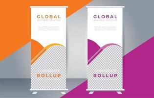creative roll up banner design template. flyer. pull up. presentation. brochure. poster. advertisement. print media vector