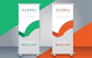 creative roll up banner design template. flyer. pull up. presentation. brochure. poster. advertisement. print media vector