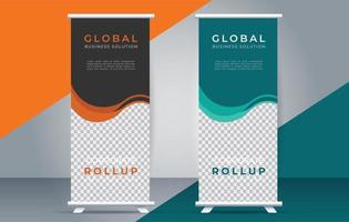 roll up standee banner design display standee for presentation purpose vector