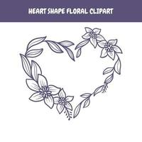 Floral Heart Shaped vector