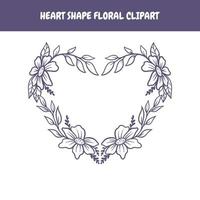 Floral Heart Shaped vector
