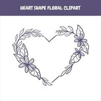 Floral Heart Shaped vector