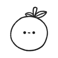 Hand-drawn Cute Line Orange, Cute fruit character design in doodle style png