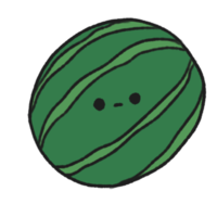 Hand-drawn Cute Watermelon, Cute fruit character design in doodle style png