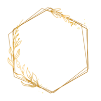 elegant Gold Blumen- Rand mit Hand gezeichnet Blätter und Blume zum Hintergrund, Hochzeit Einladung, danken Sie Karte, Logo, Gruß Karte png