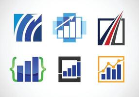 Plantilla de vector de conjunto de diseño de logotipo de finanzas y contabilidad