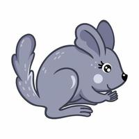 Cute chinchilla on a white background. Pet. Vector illustration for children. Cartoon character.