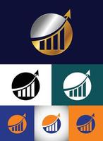 Multiple color variation finance and accounting logo design vector template