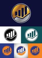 Multiple color variation finance and accounting logo design vector template