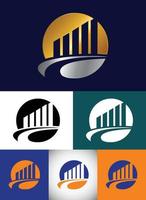 Multiple color variation finance and accounting logo design vector template