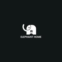 ELEPHANT HOME Minimalist Logo Design vector