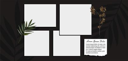 Pictures or photos frame collage. comics page grid layout abstract photo frames and digital photo wall template vector