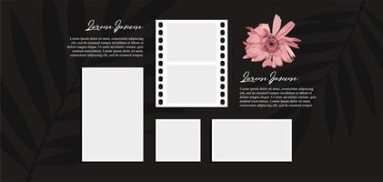 Pictures or photos frame collage. comics page grid layout abstract photo frames and digital photo wall template vector