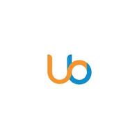 initial letter ub modern linked circle round lowercase logo orange gray vector