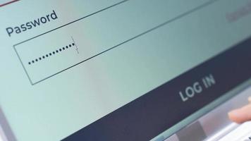 Computer password and login. Password entry into computer, close-up. video