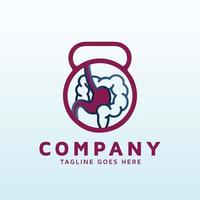 gastroenterologist logo design with fitness gym icon vector