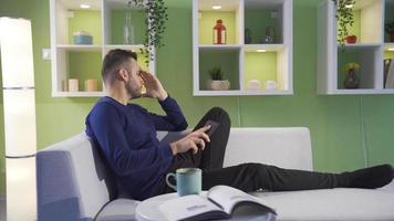 The man who gets the bad news is frustrated. The man who looks at the bad news on his phone at home gets sad, frustrated and angry. video