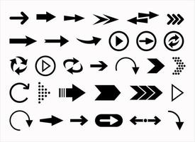 Big collection of different  arrows black icons vector illustration