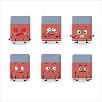 Eraser cartoon in character with nope expression vector