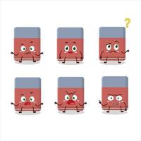 Cartoon character of eraser with what expression vector