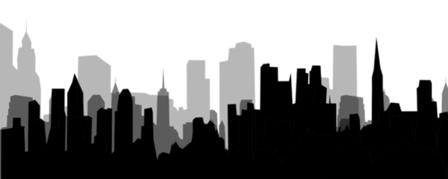 City, background illustration. Black png