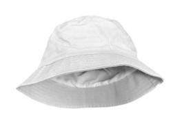 White bucket hat isolated on white background photo