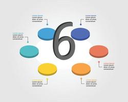 circle template for infographic for presentation for 6 element vector