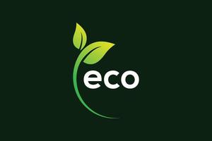 Organic eco abstract leaf logo design template vector
