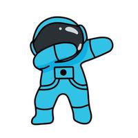 cute astronaut dancing vector