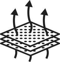 respirable tela icono en blanco antecedentes. respirable cuero signo. respirable material Delgado símbolo. plano estilo. vector