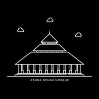 Agung Demak Mosque Icon Muslims Religion in Java Island Indonesia vector