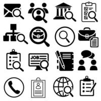 Job search icon vector set.  recruiting illustration sign collection. management symbol or logo.