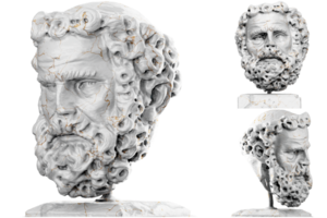 Majestic 3D render of a Bearded Man's Head, perfect for Renaissance-themed projects. png
