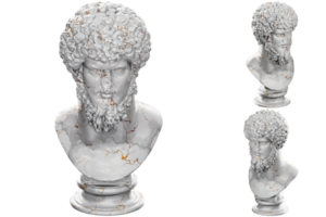 Colossal portrait of Lucius Verus 3D render, perfect for historical projects and museum promotions png