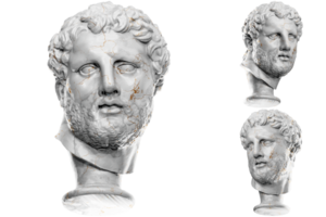 Majestic 3D render of a Bearded Man's Head, perfect for Renaissance-themed projects. png